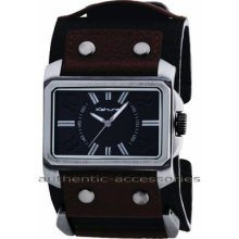 Kahuna Chunky Unisex Cuff Watch Kuc-0027g Black/brown + Pouch