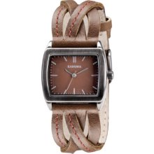 Kahuna Women's Quartz Watch With Brown Dial Analogue Display And Brown Leather Strap Kls-0209L