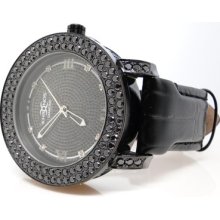 Khronos/joe Rodeo 2 Row Black Stone Bezel Diamond Watch