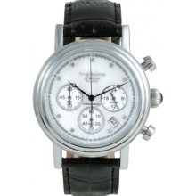 Krug Baumen Enterprise Diamond White Mop Dial Leather Strap Gents Watch Â£169