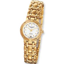 Ladies Charles Hubert 14k Gold-plated Brass Case White Dial Watch No. 6659-G