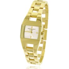 Ladies' Charles Hubert 14K Gold-Plated Stainless Steel Square Face Watch