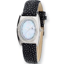 Ladies, Charles Hubert, Black Stingray Band, Diamond Watch