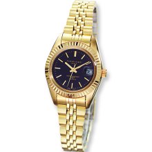 Ladies Charles Hubert Gold-plated Black Dial Watch