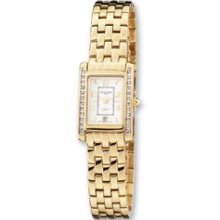 Ladies Charles Hubert Gold Plated Brass Crystal Watch