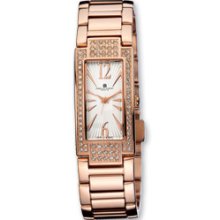 Ladies Charles Hubert Rose-pltd Crystal Wht Dial Watch