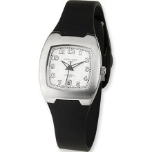 Ladies Charles Hubert Rubber Band White Dial Watch No. 6693-W