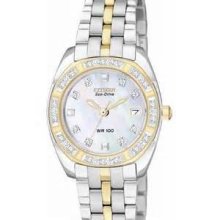 Ladies Citizen Eco-drive Watch, Paladion 2-tone, Diamond Bezel, Ew1594-55d