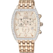 Ladies Citizen Eco-drive Swarovski Rose Gold Stainless Chrono Watch Fb1273-57a