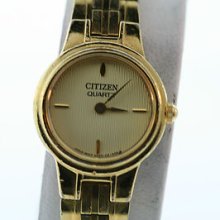 Ladies Citizen Quartz Gold Patterned Dial Gold-tone Metal Watch