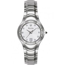 Ladies Diamond 22 Diamond Bulova 96r10 Stainless Steel Mother Of Pearl