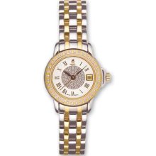 Ladies Ernest Borel Two-tone Stainless Crystal Watch