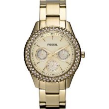 Ladies Fossil Stella Gold Tone Stainless Steel Watch