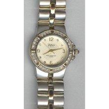 Ladies Galaxie By Elgin Crystal Dial And Bezel Two Tone Bracelet Watch