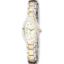 Ladies Ips/Ipg-Pltd 2-Tone Champagne Dial 20Mm Watch