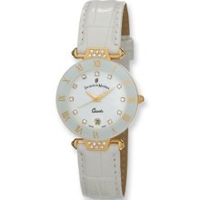 Ladies Jacques Du Manoir White Strap Crystal Accent Watch Xwa3969