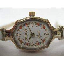 Ladies Marinoff Limited Edition Flower Bracelet Gold Tone Watch