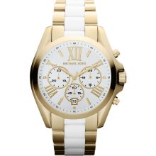 Ladies' Michael Kors Mid-Size Two-Tone Bradshaw Chronograph Watch