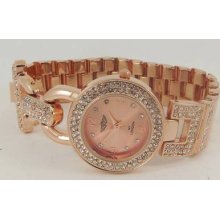 Ladies Prince London Gold/pink Faux Diamond Watch.. Stunning