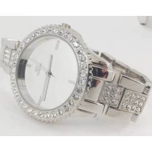 Ladies Prince London Silver Faux Diamond Mirror Watch.. Stunning