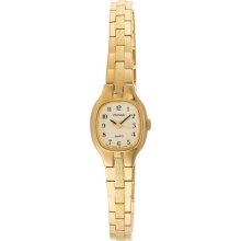 Ladies Pulsar By Seiko Quartz Pph106 Beige Dial Gold Stainless Watch