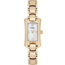 Ladies Rotary Lb02814/41 Pvd Gold Plated Bracelet Mother Of Pearl Dial Watch