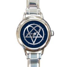 Ladies Round Italian Charm Watch Dark Blue Heartagram HIM Icon model 30319721