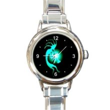 Ladies Round Italian Charm Watch Kokopelli Spirit Lucky Gift model 30161952