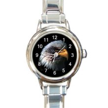 Ladies Round Italian Charm Bracelet Watch US Eagle Gift model 18766575