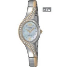 Ladies` Seiko Solar Watch W/Silver/Gold