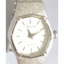 Ladies' Silver Tone Accurist Quartz Watch Ref:745000 With Safety Chain