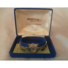 Ladies Vintage Montine 17jewel Incabloc Wind-up Wrist Watch With Box