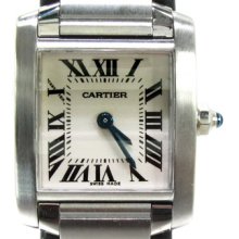 Ladies Women Cartier Diamond Watch Pre-Owned Tank Francaise W51008Q3