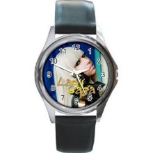 Lady Gaga Unisex Silver-Tone Round Metal Watch 25