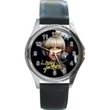 Lady Gaga Unisex Silver-Tone Round Metal Watch 14