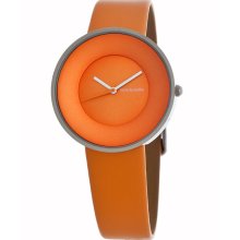 Lambretta Womens Cielo Stainless Watch - Orange Leather Strap - Orange Dial - LAM2101/ORA