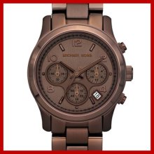 Latest Michael Kors Lady Women Espresso Runway Chronograph Watch Mk5492