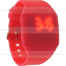 Led Light Up Digital Touch Screen Watch Date Sport Wrist Watch Kids Rose Thin