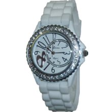 Limited Edition Ladies Mens Geneva Silicon Fancy Numbers Watch W/ Crystals