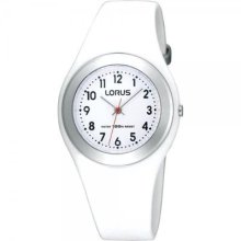 Lorus Young Persons White Rubber Strap Watch Lorus R2399fx9