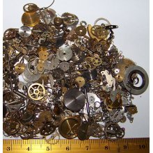 Lot's of GEARS STEAMPUNK Watch 7.5g Parts Pieces Cogs Artist's Lot Steam Punk Movement