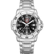 Luminox Womens Steel Colormark 38mm Stainless Watch - Silver Bracelet - Black Dial - L7252