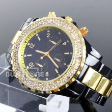 Luxury Classic Crystal Dial Fashion Man Boy Woman Lady Unisex Dress Wrist Watch