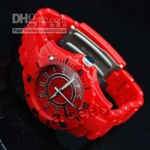 Luxury Digital Sports Fashion Unisex Wristwatch Red 5pcs