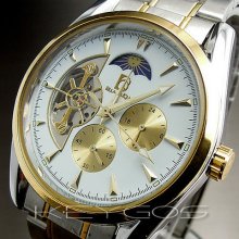 Luxury Elegant Mechanical Automatic Steel Unisex Men Wrist Watch Wv030