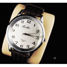 Luxury Men Ladies White Dial Analog Quartz Wrist Watchs