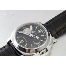 Luxury Mens Gmt Pam 88 44mm Black Dial Leather Strap Automatic Watch