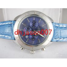 Luxury Quartz Superocean Chronograph Watch Dive Blue Dial Mens Watch