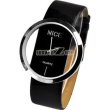 Luxury Synthetic Leather Ladies Transparent Dial Wrist Watch Personality S0bz