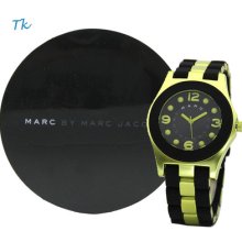 Marc By Marc Jacobs Womens Ladies Pelly Watch Mbm3503 Lime Green Black Gift